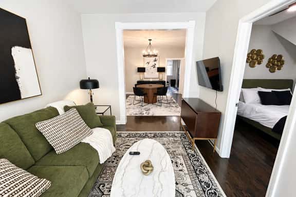 Gothic-meets-mid-century 2BR in Lakeview | Statement Kitchen + Dining for 4 - Image 1